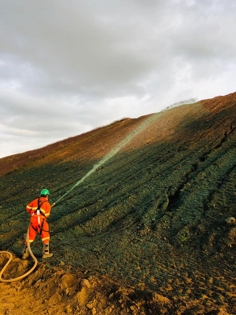 Hidrosiembra en terreno